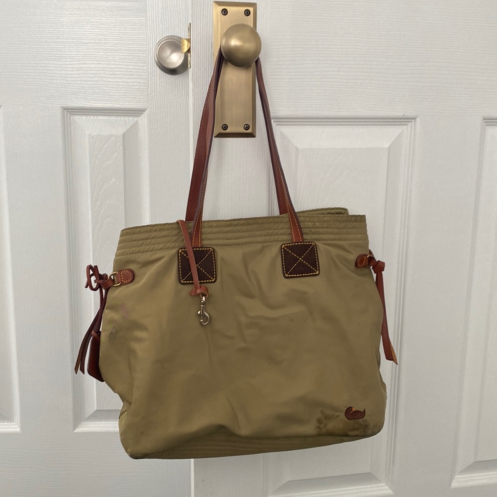 Dooney and Bourke khaki nylon tote bag